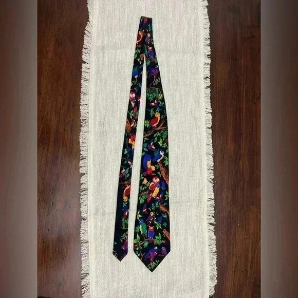 3/$10 Bundle Addiction Silk Tie Hand Made Owls Colorful Father’s Day Tropical - Picture 4 of 4